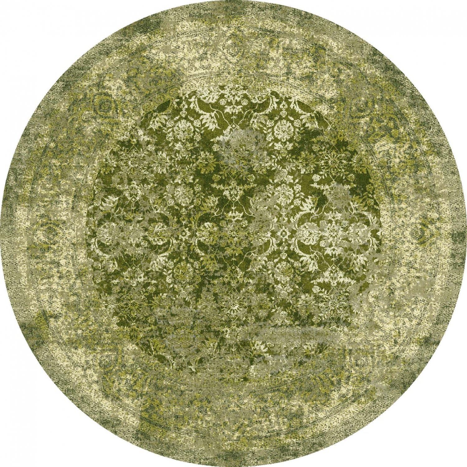 Rundt teppe - Denizli (grønn) (Størrelse: Ø 240 cm)