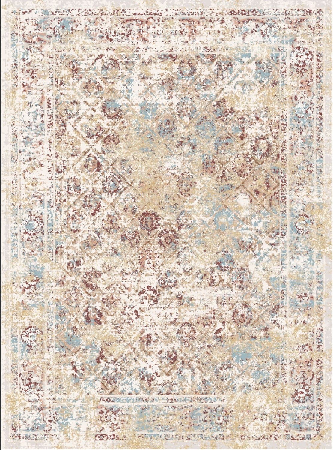 Wilton-teppe - Douz (blå/multi) (Størrelse: 200 x 280 cm)
