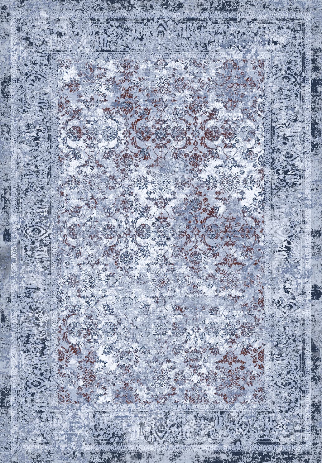 Wilton-teppe - Denizli (mørke blå) (Størrelse: 240 x 340 cm)