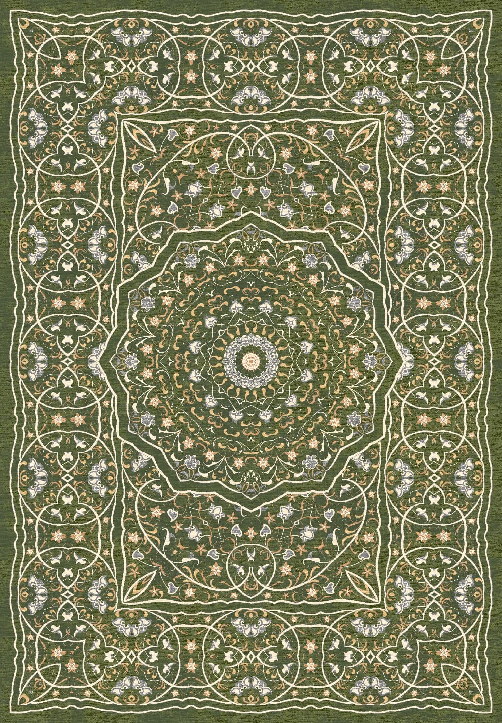Wilton-teppe - Yvette (grønn) (Størrelse: 160 x 230 cm)