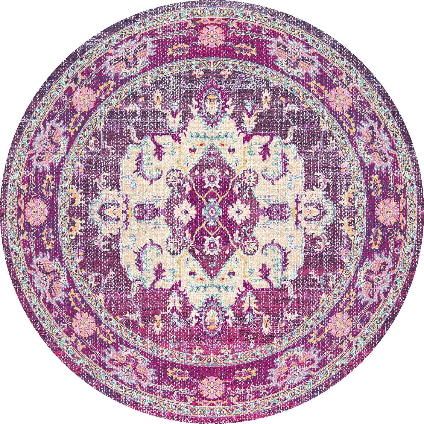 Rundt teppe - Siliana (rosa) (Størrelse: Ø 240 cm)