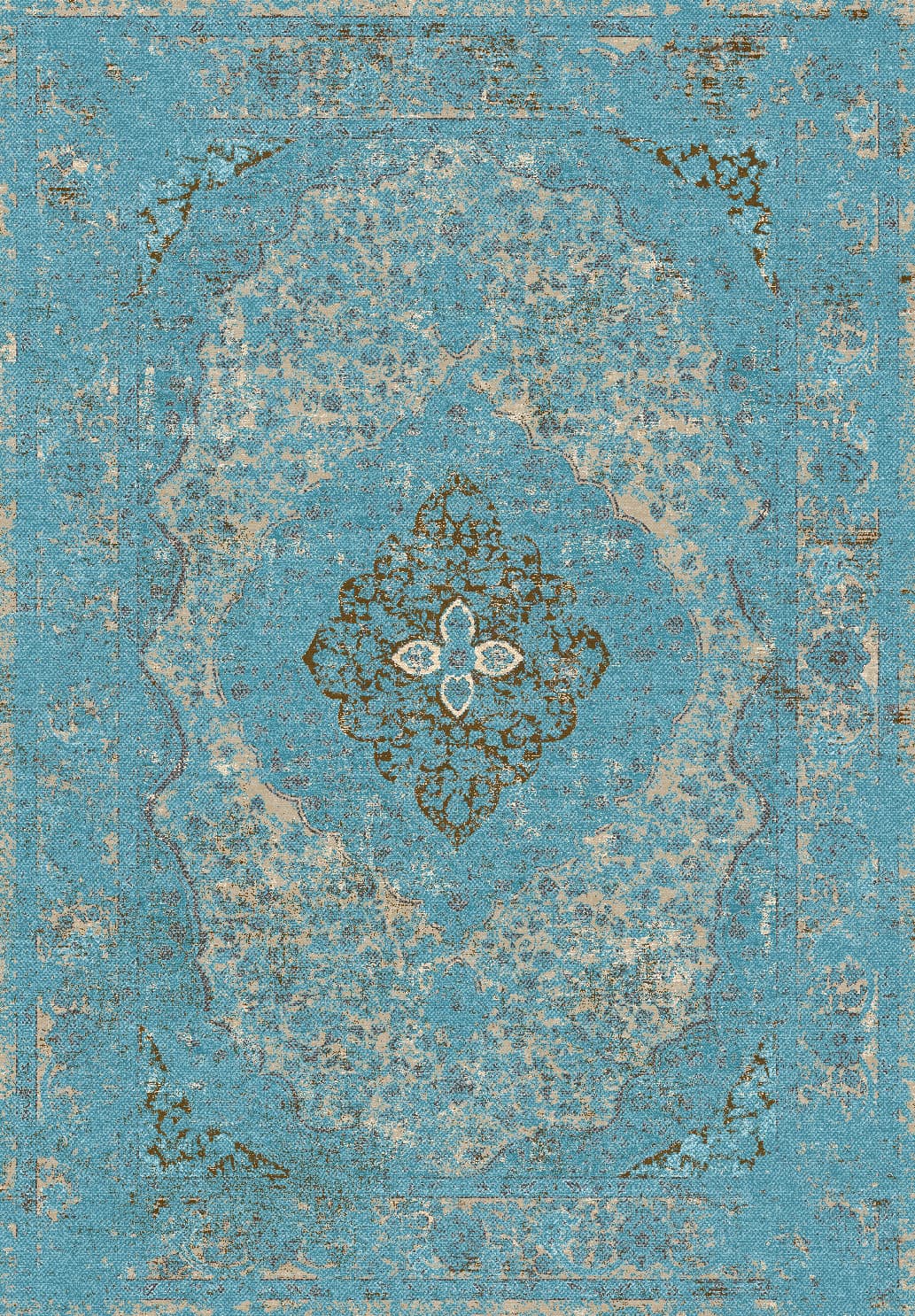 Wilton-teppe - Lainey (blå) (Størrelse: 200 x 280 cm)