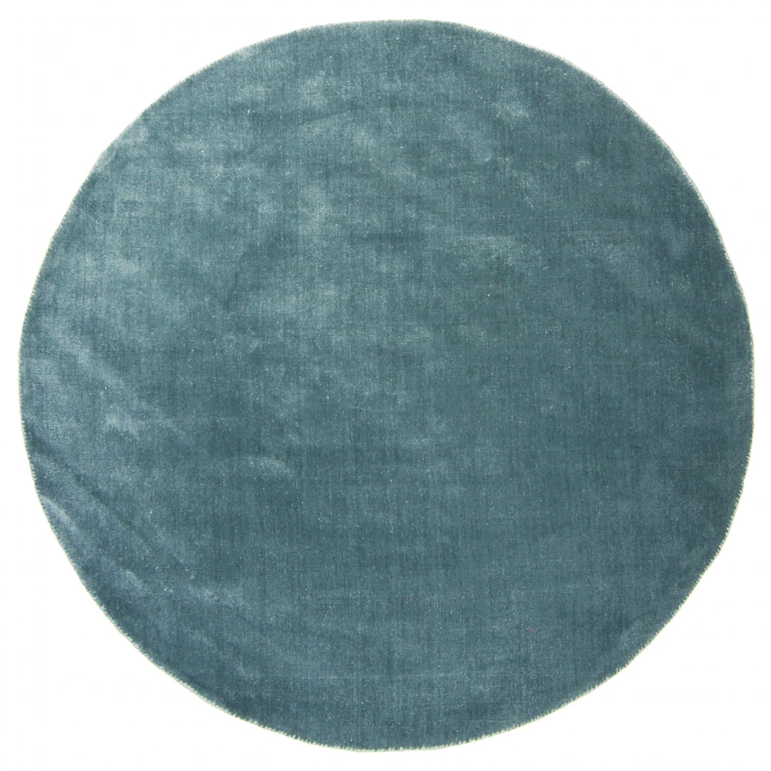 Rundt teppe - Recycled PET with viscose look (stålblå) (Størrelse: Ø 200 cm)