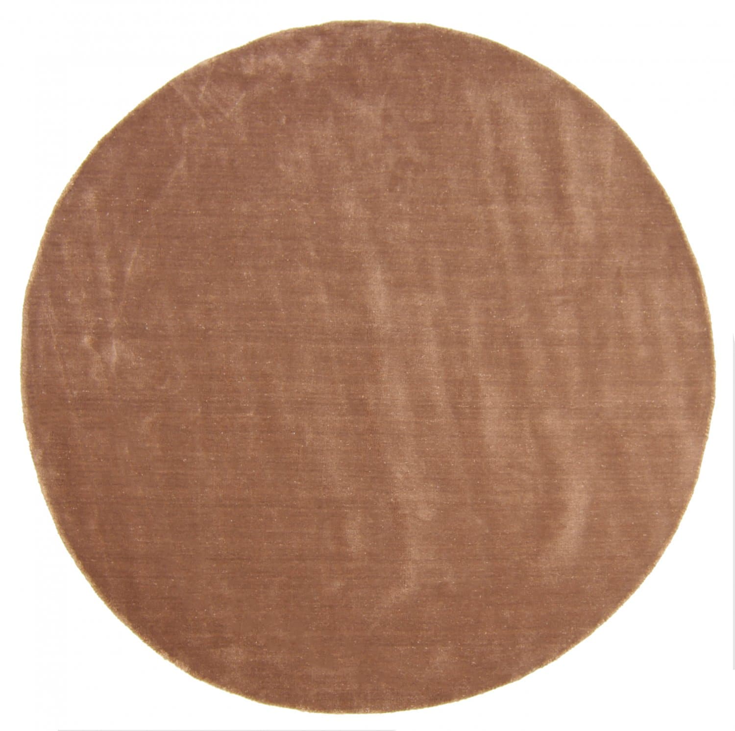 Rundt teppe - Recycled PET with viscose look (brun) (Størrelse: Ø 200 cm)