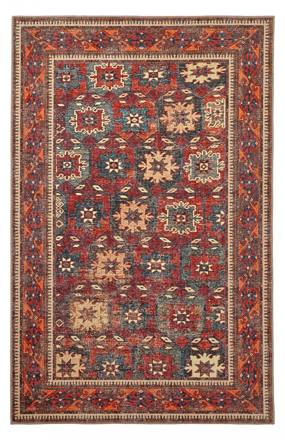 Flatvevd teppe - Khalamir (rød) (Størrelse: 190 x 280 cm)