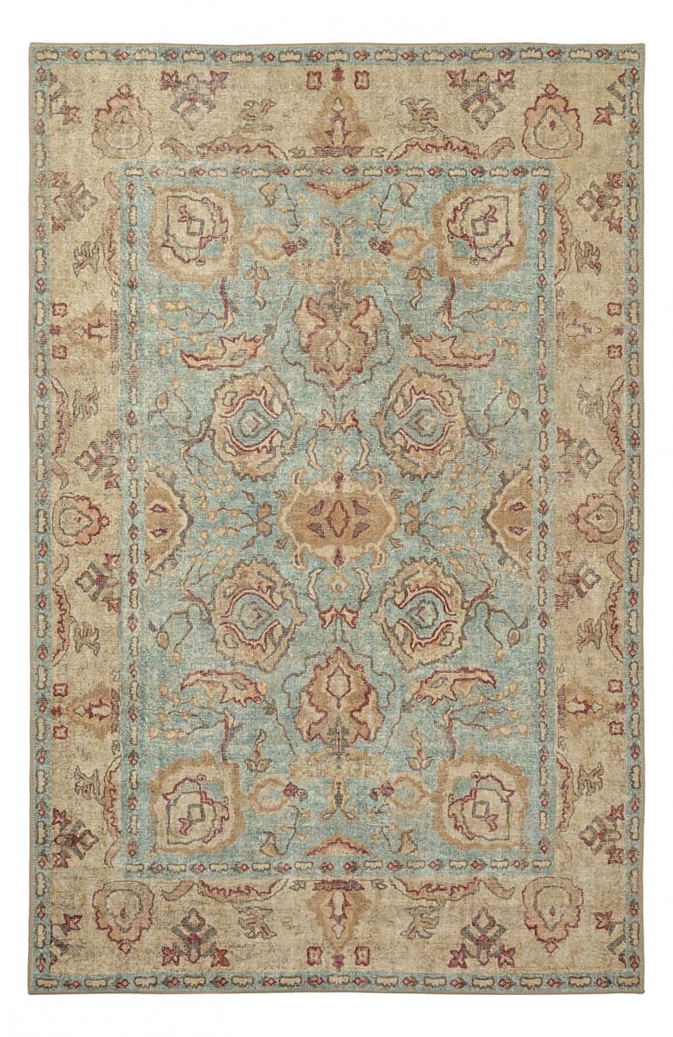 Flatvevd teppe - Layla (lyseblått) (Størrelse: 190 x 280 cm)