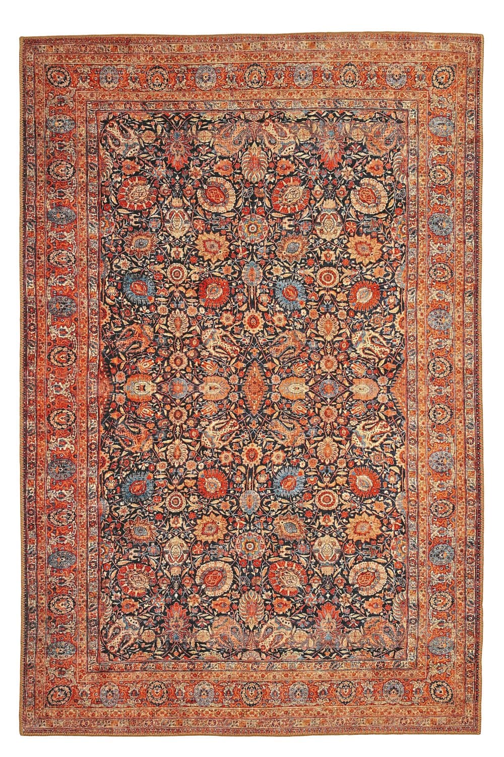 Flatvevd teppe - Selamira (blå/multi) (Størrelse: 190 x 280 cm)