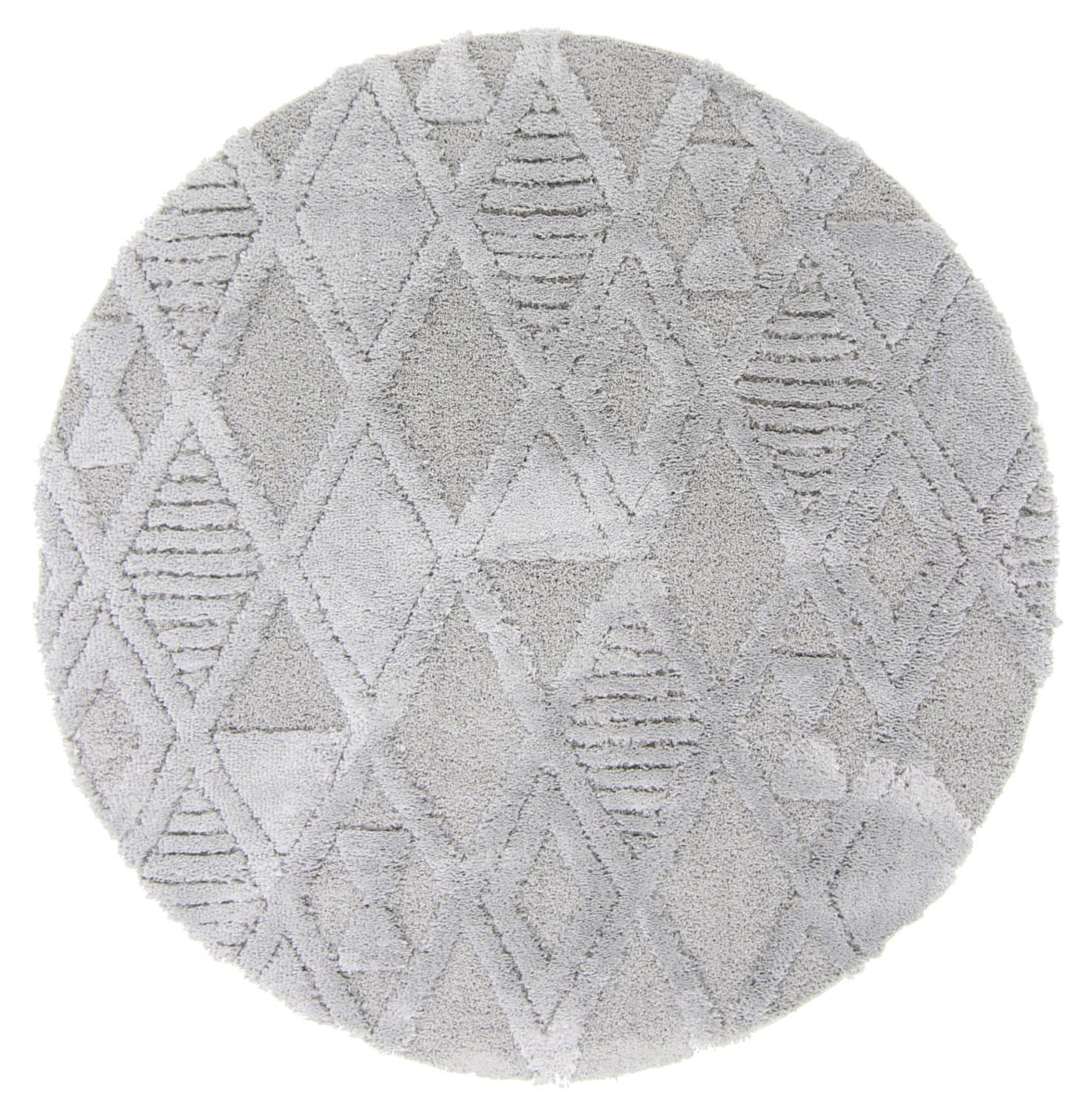 Runde tepper - Rostock (grå) (Størrelse: Ø 200 cm)