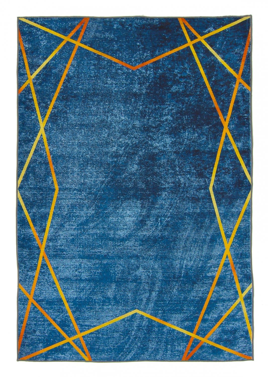 Wilton-teppe - Zaros (blå/gull) (Størrelse: 160 x 230 cm)