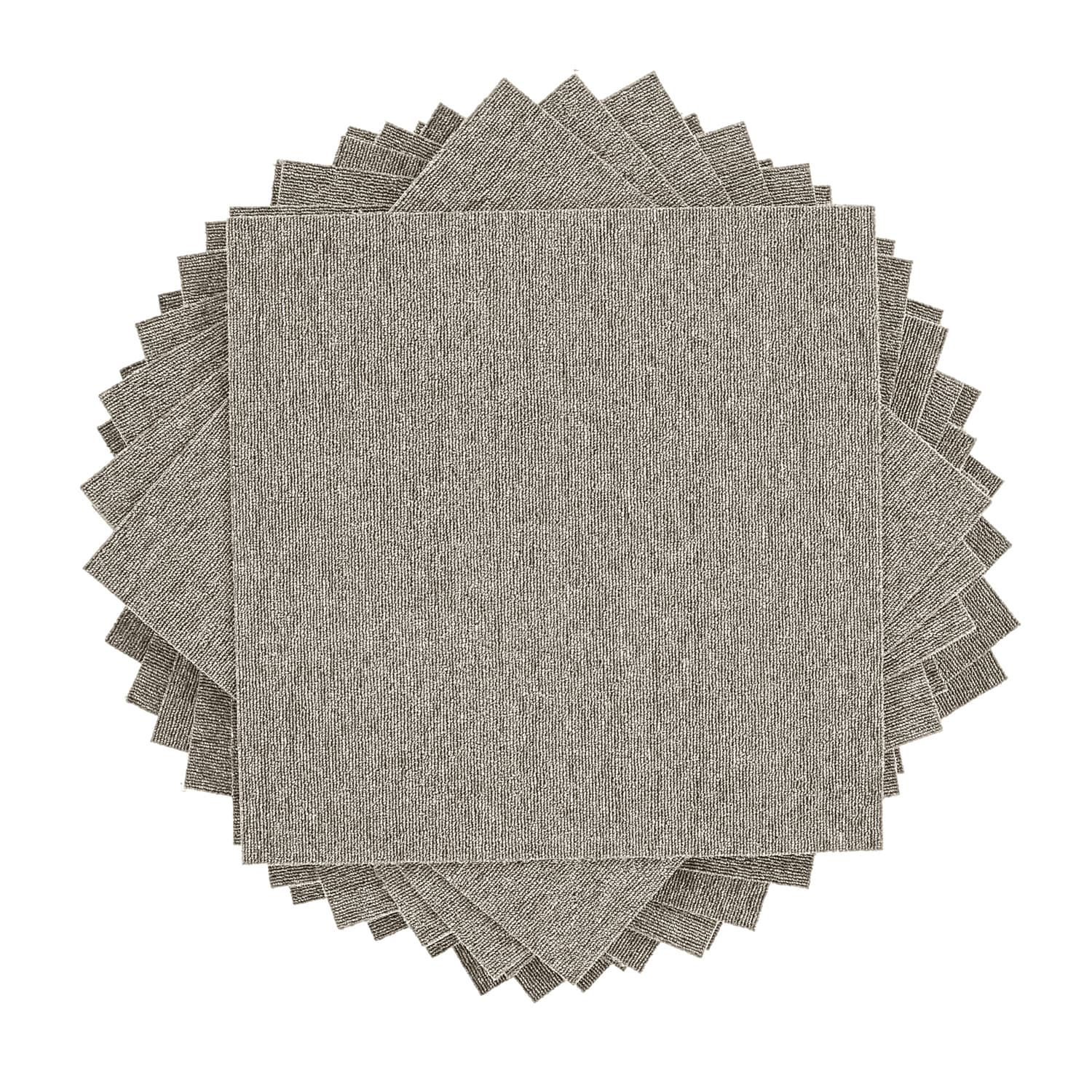 Helteppe - Almeria Tekstilfliser 24 stk. (grå) (Størrelse: 50 x 50 cm)
