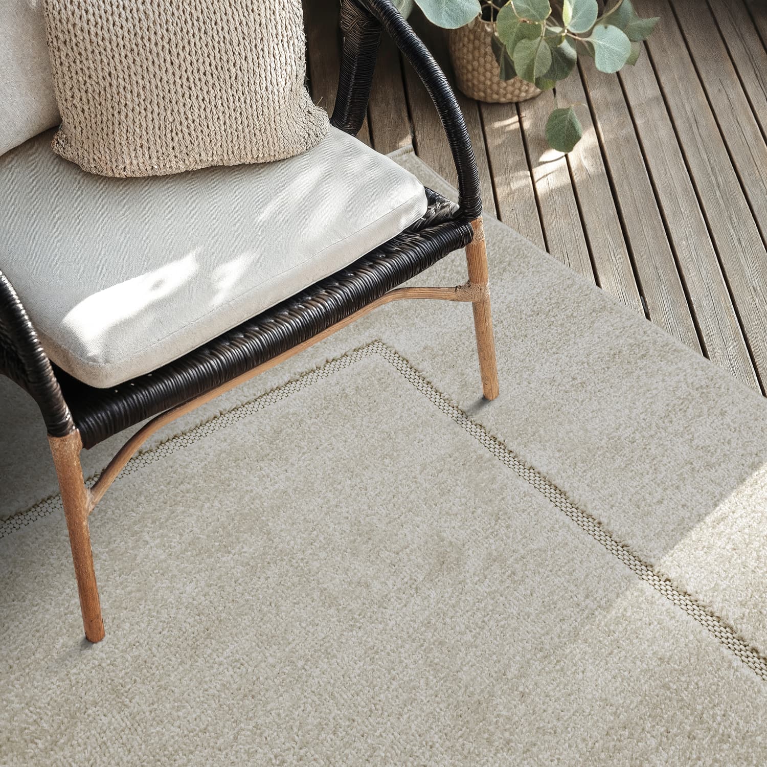 Shaggy Indoor/Outdoor - Syracuse (krem) (Størrelse: 200 x 290 cm)