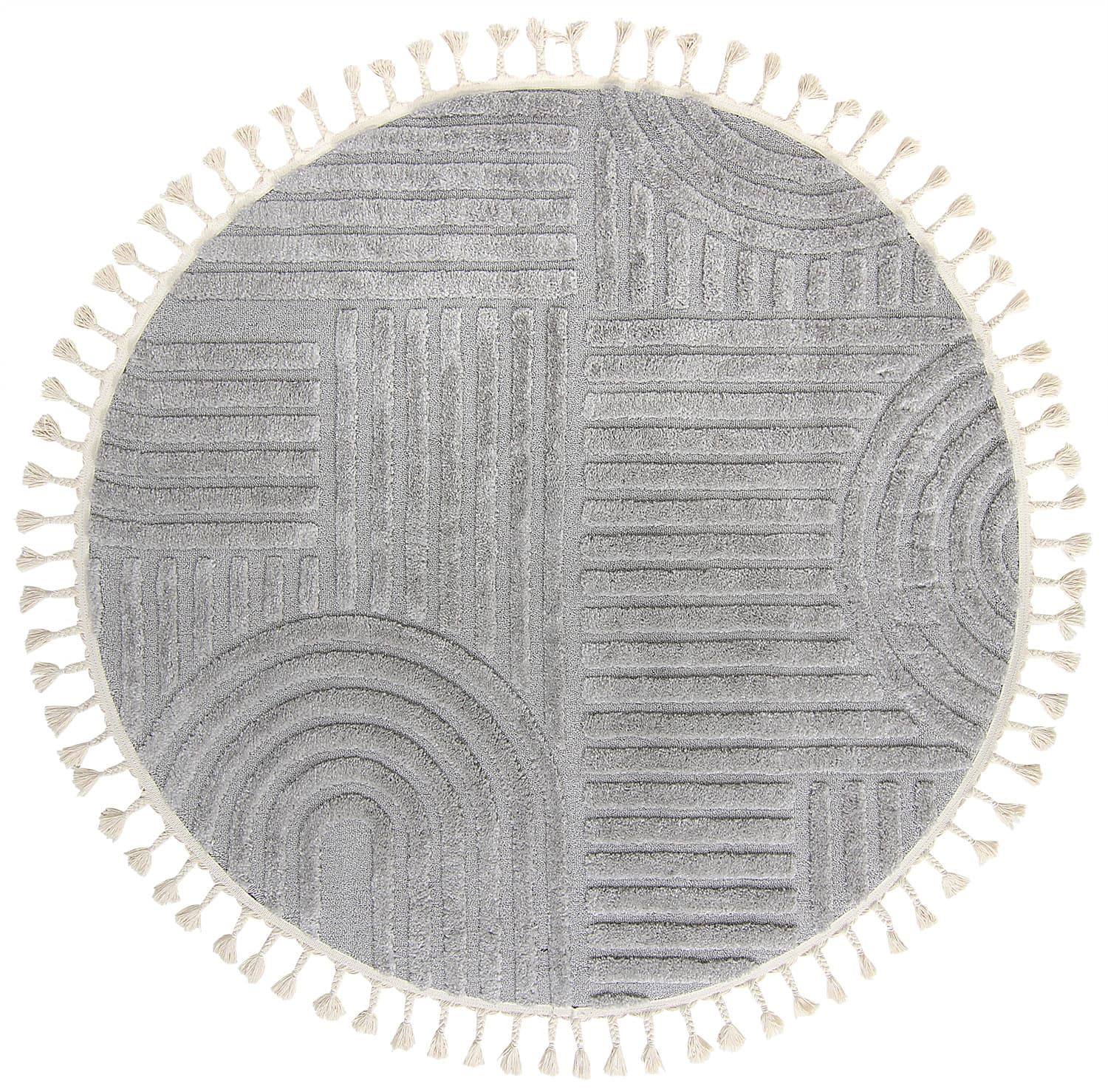 Runde tepper - Campbell (grå) (Størrelse: Ø 200 cm)
