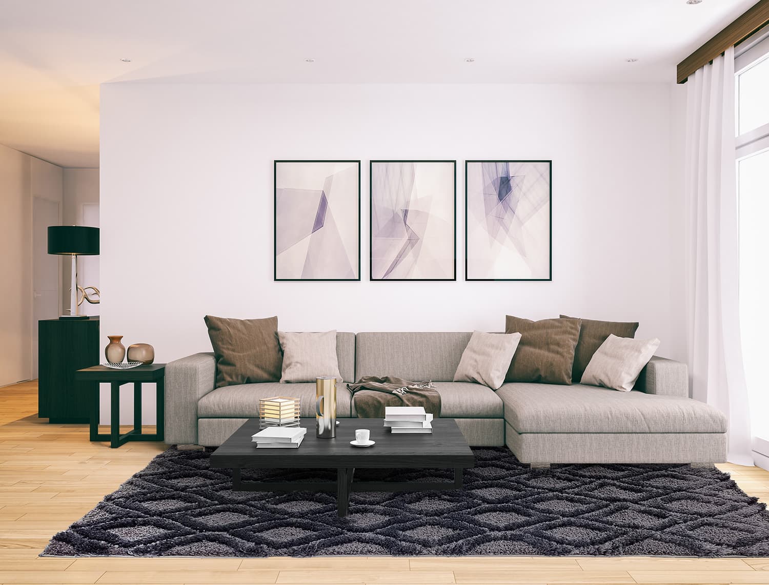 Ryetepper - Everett (svart) (Størrelse: 200 x 290 cm)