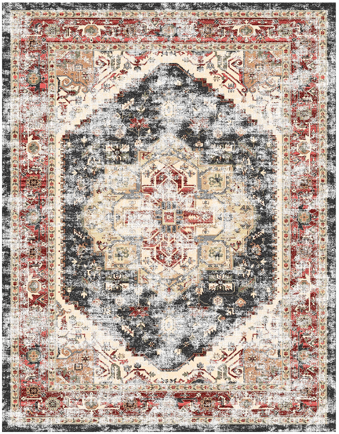 Wilton-teppe - Javis (rød/multi) (Størrelse: 200 x 280 cm)