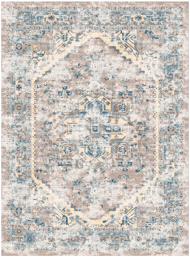 Wilton-teppe - Javis (blå/multi) (Størrelse: 200 x 280 cm)