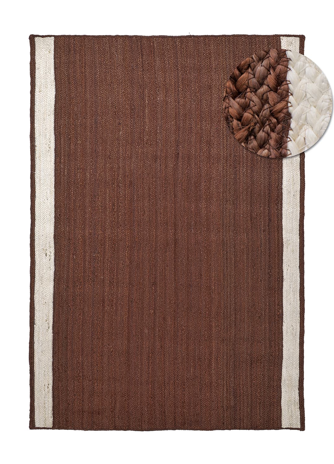 Juteteppe - Senaki (brun/hvit) (Størrelse: 200 x 290 cm)