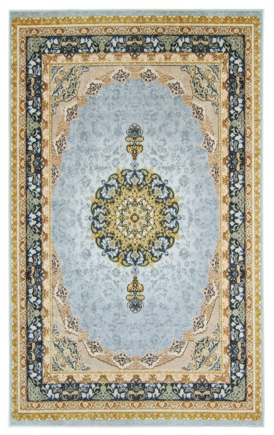 Wilton-teppe - Lukla (blå) (Størrelse: 180 x 270 cm)