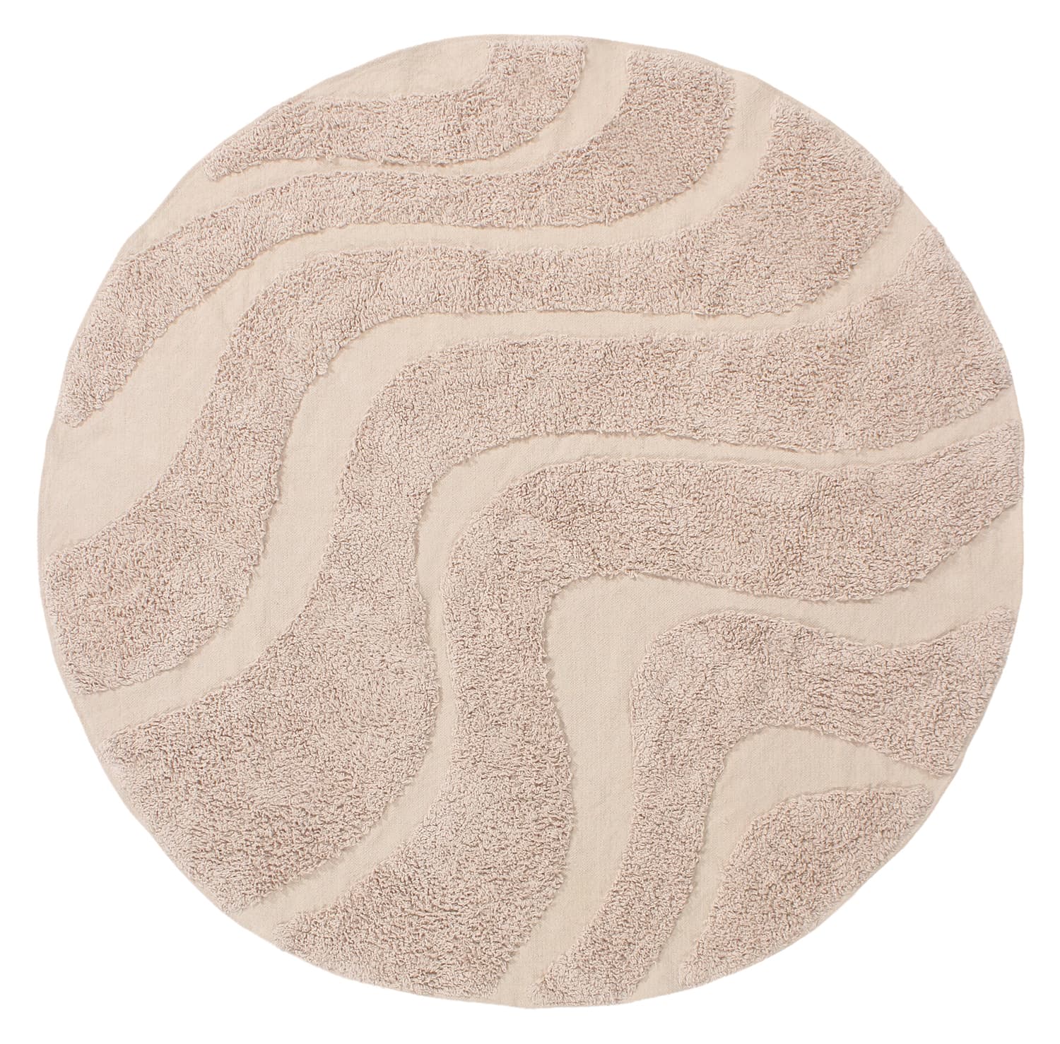 Runde tepper - Bonnie Natural Cotton Shaggy (beige) (Størrelse: Ø 200 cm)