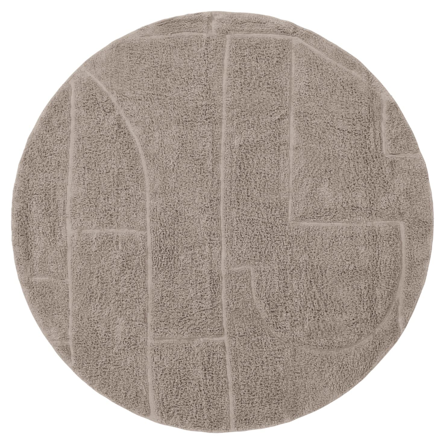 Runde tepper - Cremona Natural Cotton Shaggy (taupe) (Størrelse: Ø 200 cm)