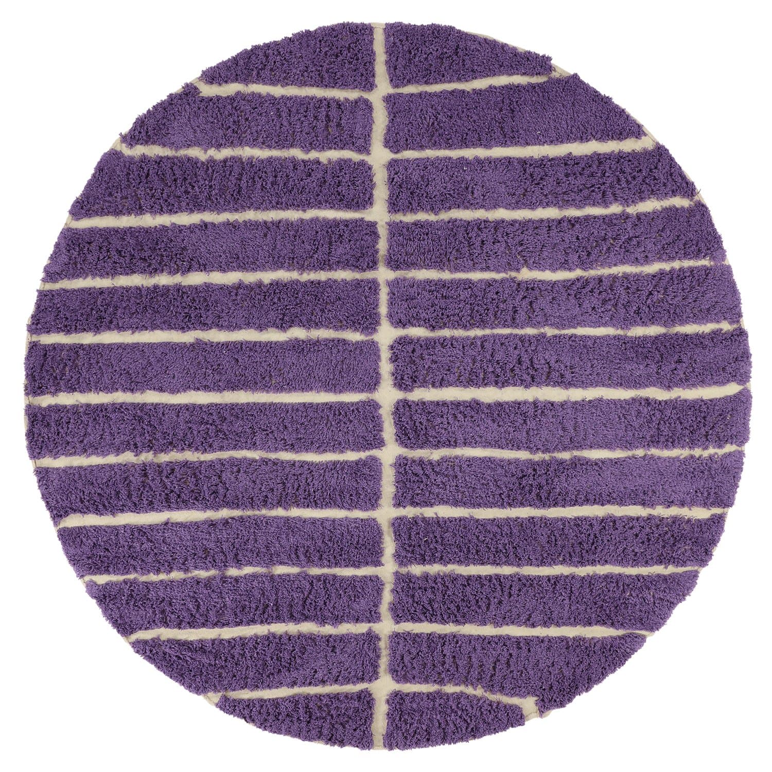 Rundt teppe - Ikara Natural Cotton Shaggy (lilla) (Størrelse: Ø 240 cm)