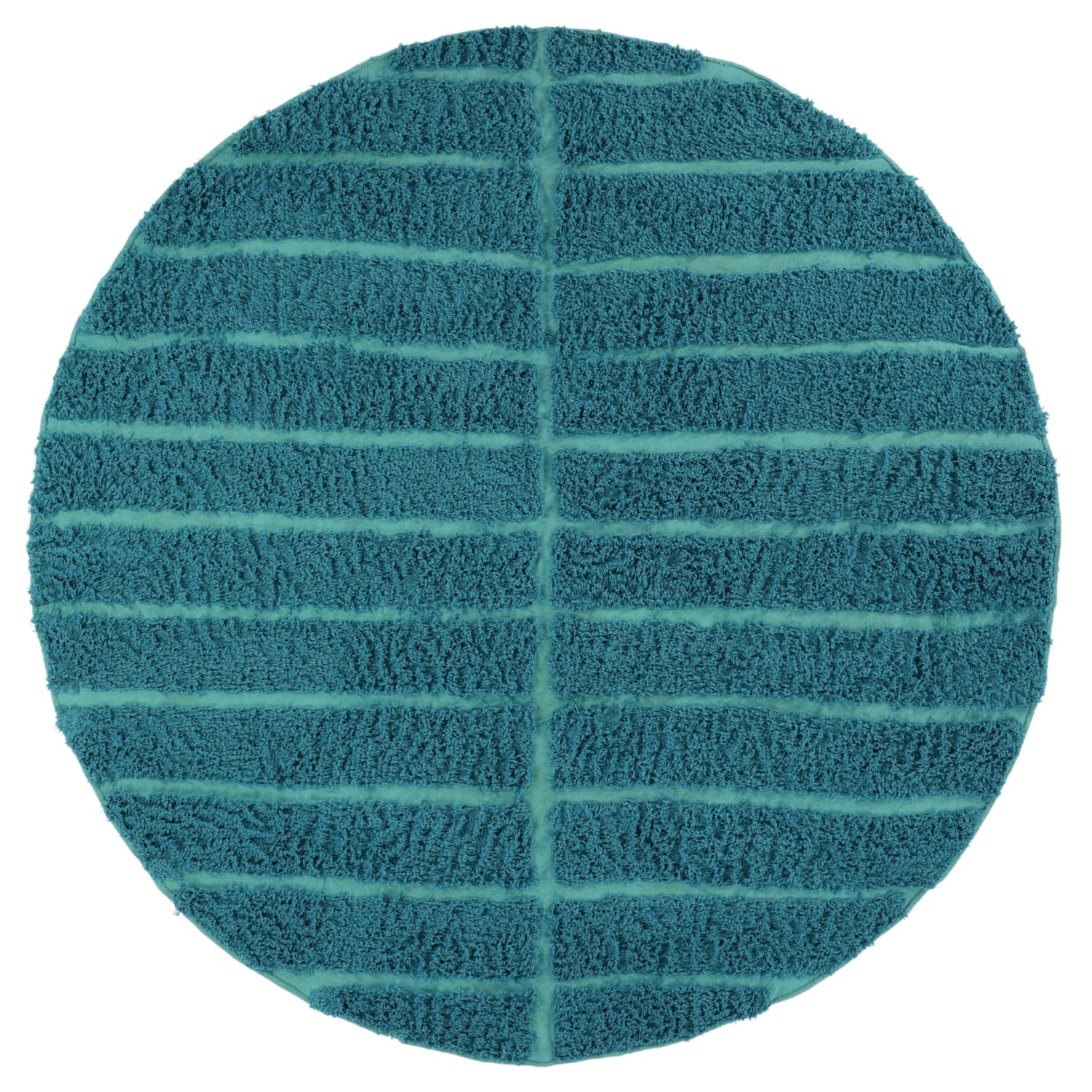 Rundt teppe - Ikara Natural Cotton Shaggy (turkis) (Størrelse: Ø 240 cm)