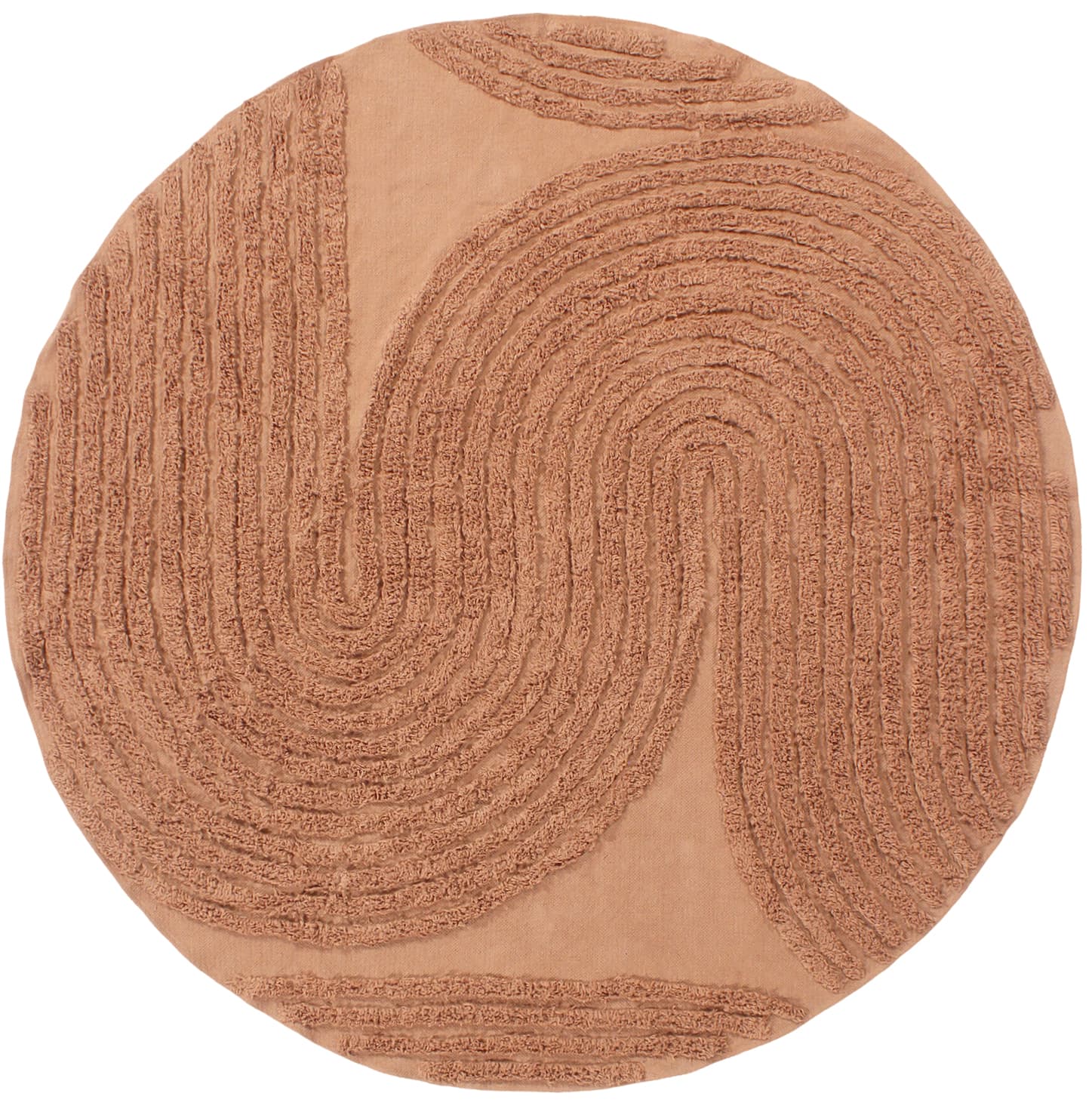 Runde tepper - Jovie Natural Cotton Shaggy (terrakotta) (Størrelse: Ø 200 cm)