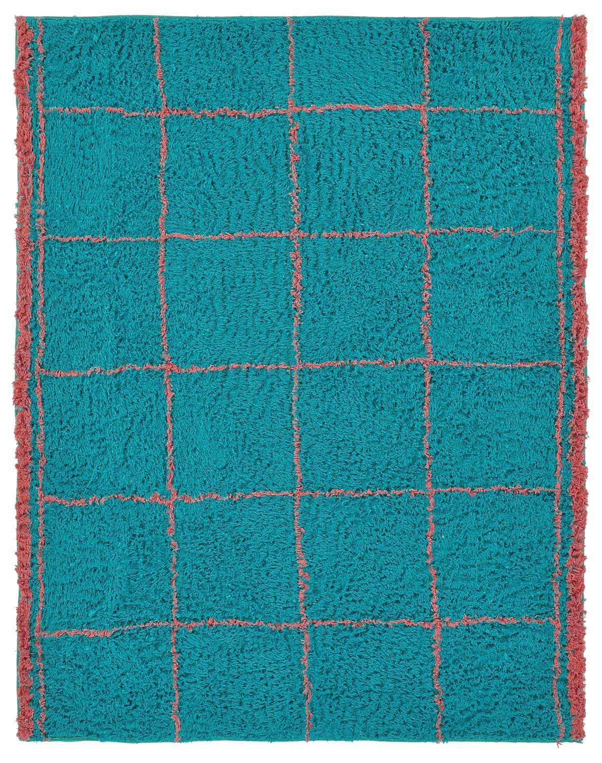 Ryetepper - Lana Natural Cotton Shaggy (turkis/rosa) (Størrelse: 240 x 340 cm)
