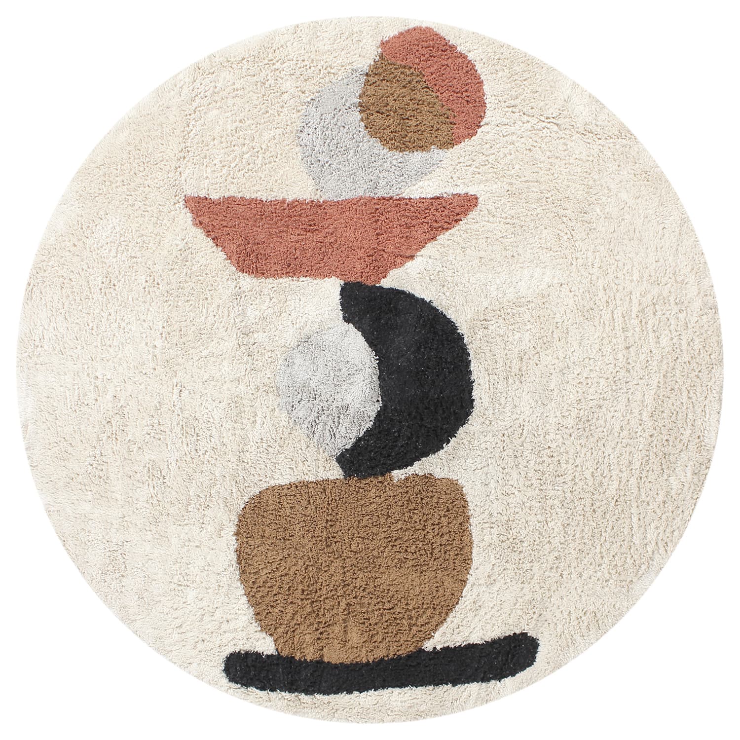 Runde tepper - Mantona Natural Cotton Shaggy (multi) (Størrelse: Ø 200 cm)