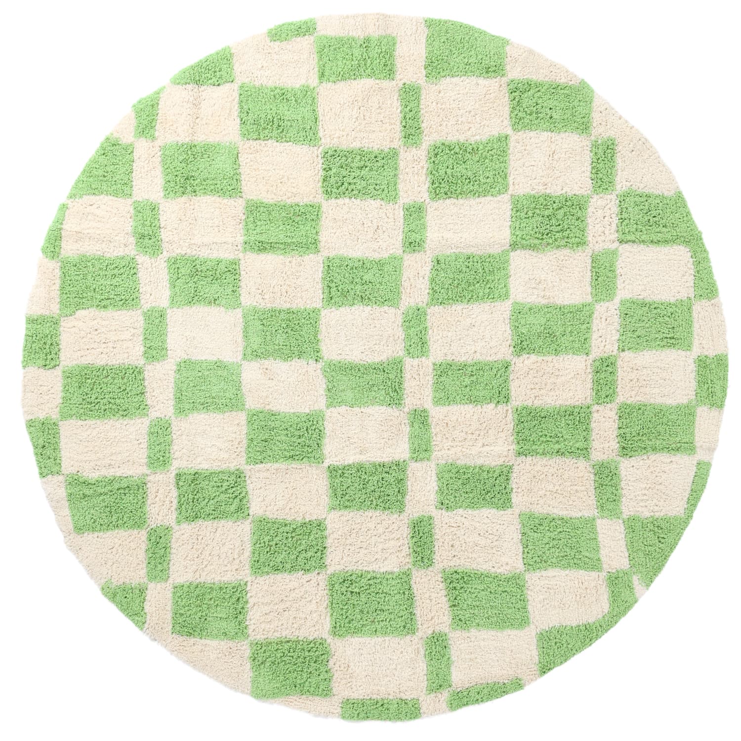 Rundt teppe - Maranello Natural Cotton Shaggy (grønn) (Størrelse: Ø 200 cm)