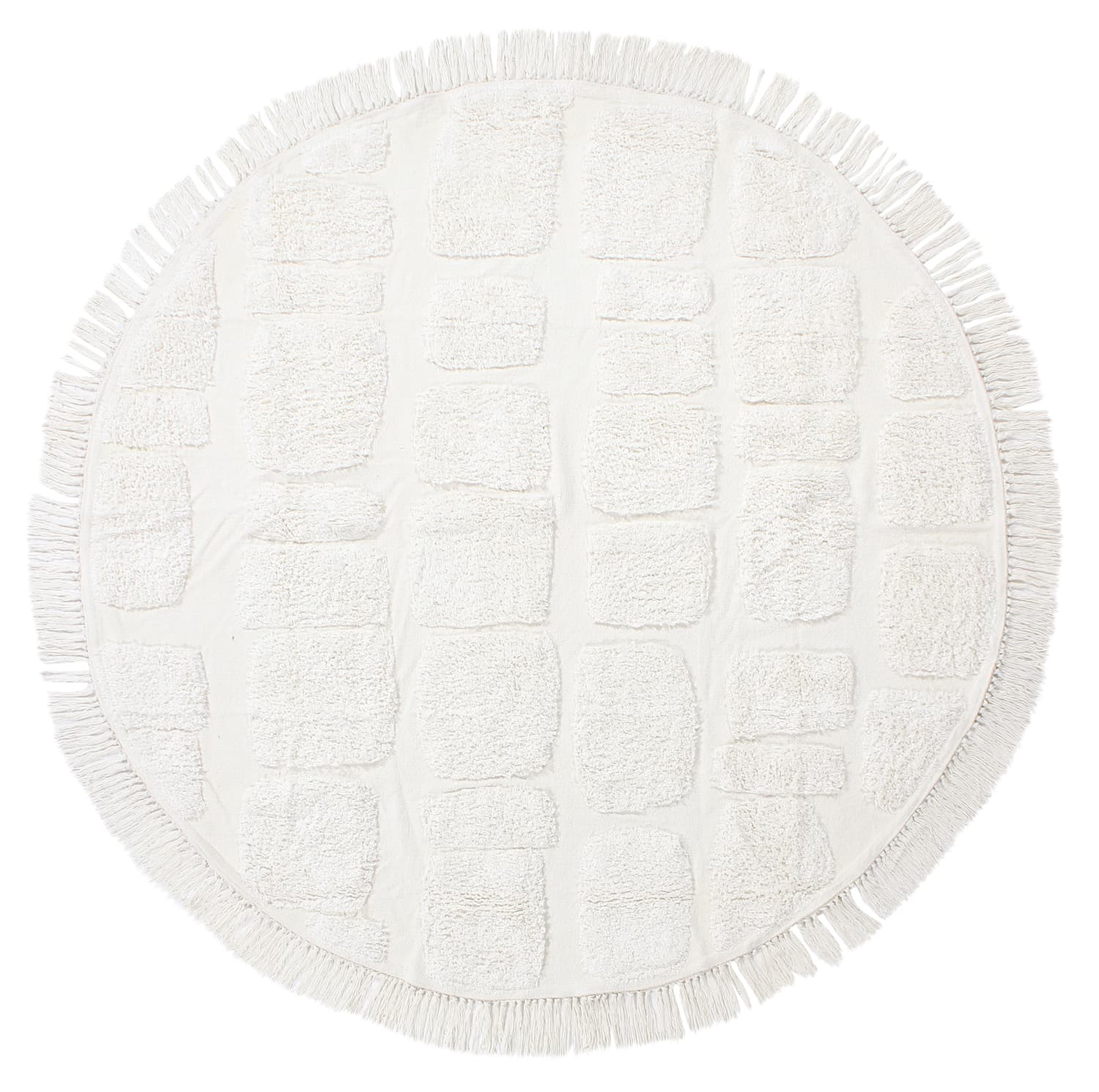 Runde tepper - Salem Natural Cotton Shaggy (offwhite) (Størrelse: Ø 200 cm)