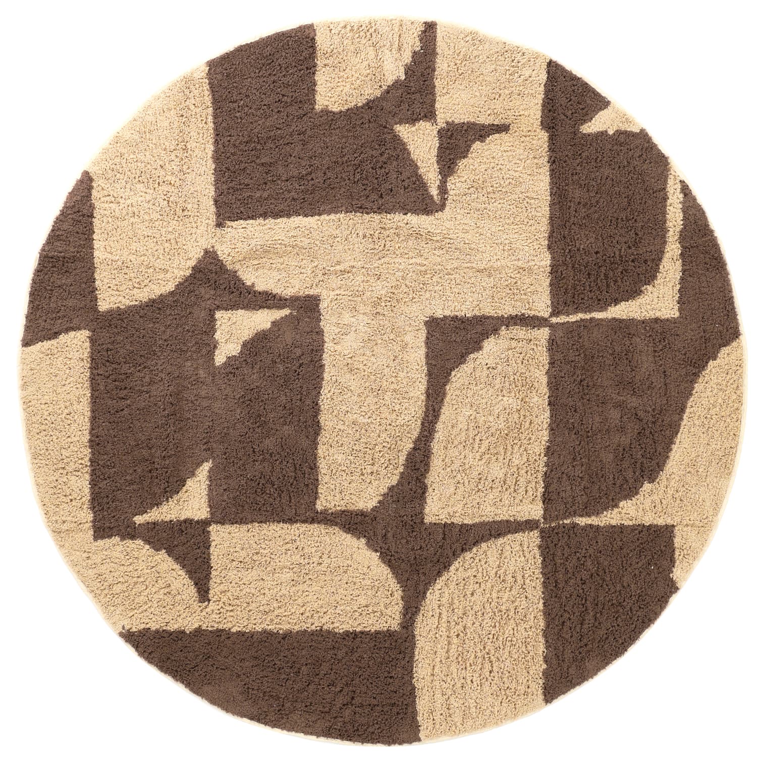 Rundt teppe - Siberia Natural Cotton Shaggy (beige/brun) (Størrelse: Ø 200 cm)