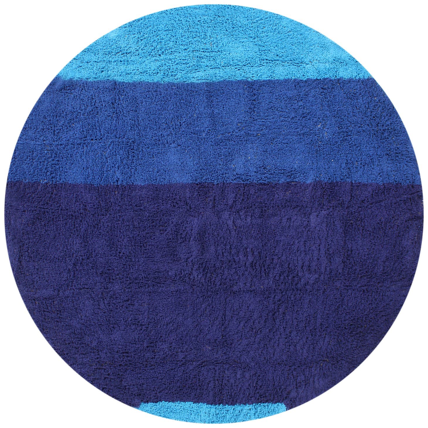 Runde tepper - Taro Natural Cotton Shaggy (blå) (Størrelse: Ø 200 cm)