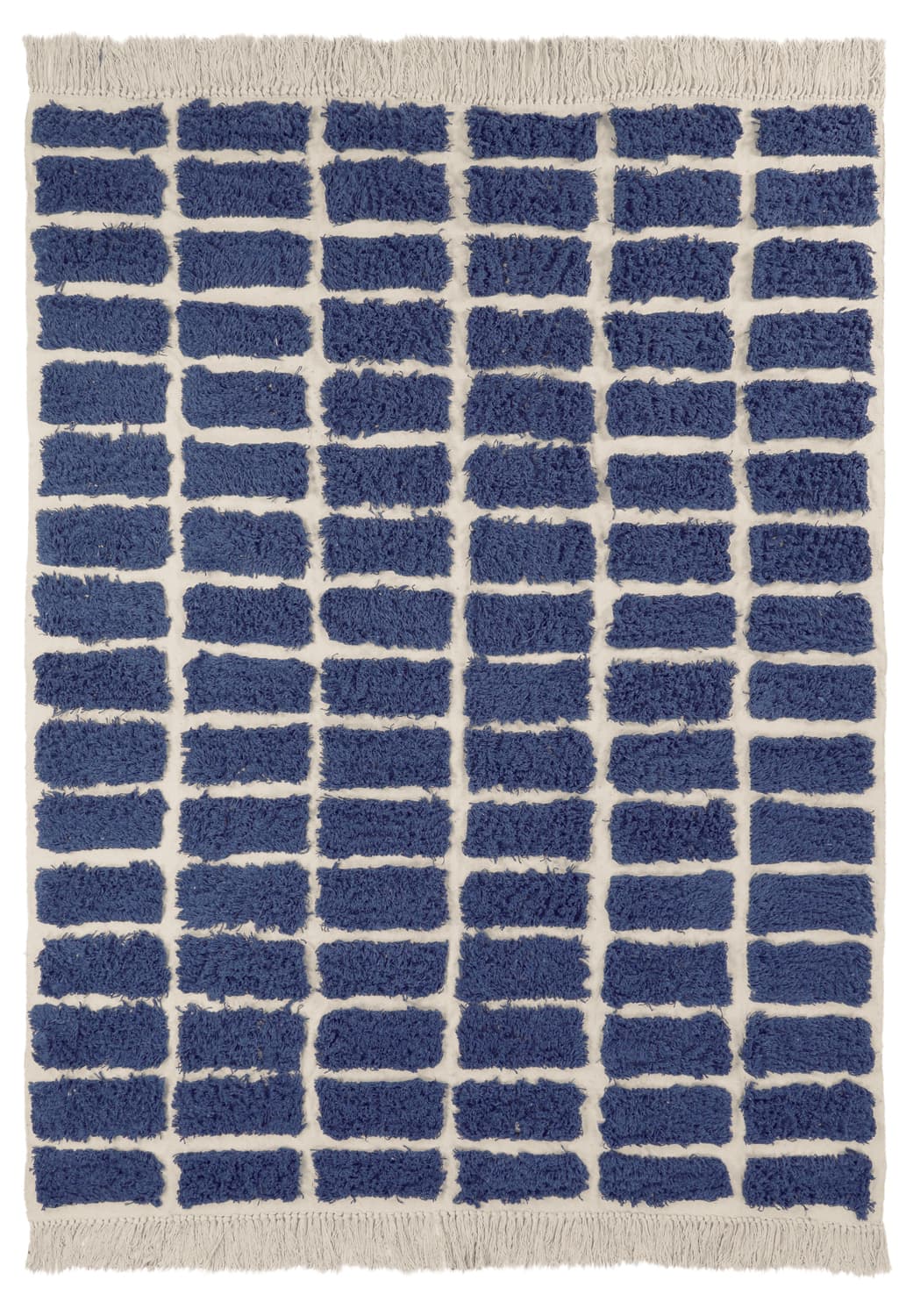 Ryetepper - Zola Natural Cotton Shaggy (blå) (Størrelse: 160 x 230 cm)