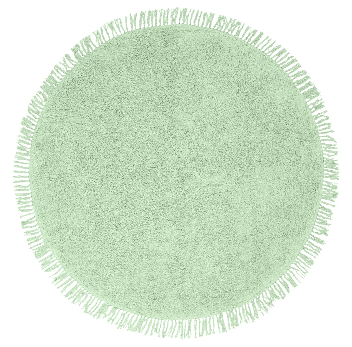 Runde tepper - Alba Natural Cotton Shaggy (lysegrønn) (Størrelse: Ø 200 cm)