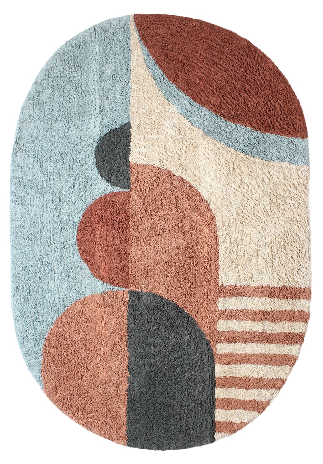 Ovalt teppe - Osmery Natural Cotton Shaggy (multi) (Størrelse: 200 x 290 cm)