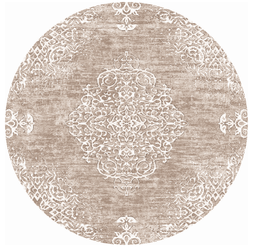 Rundt teppe - Milazzo (beige) (Størrelse: Ø 200 cm)