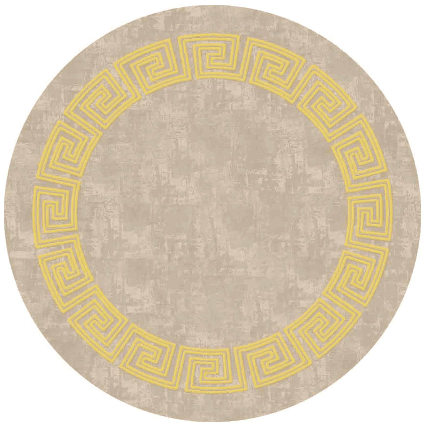 Rundt teppe - Myra (beige/gul) (Størrelse: Ø 240 cm)