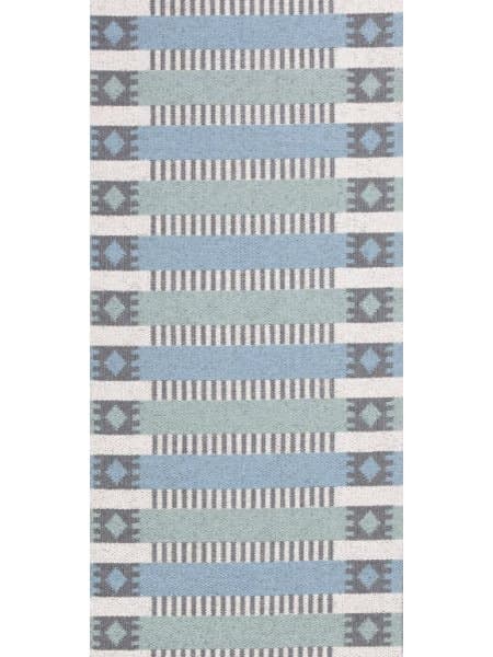 Plastmatter - Horredsmattan Märta (blå/grønn) (Størrelse: 70 x 450 cm)