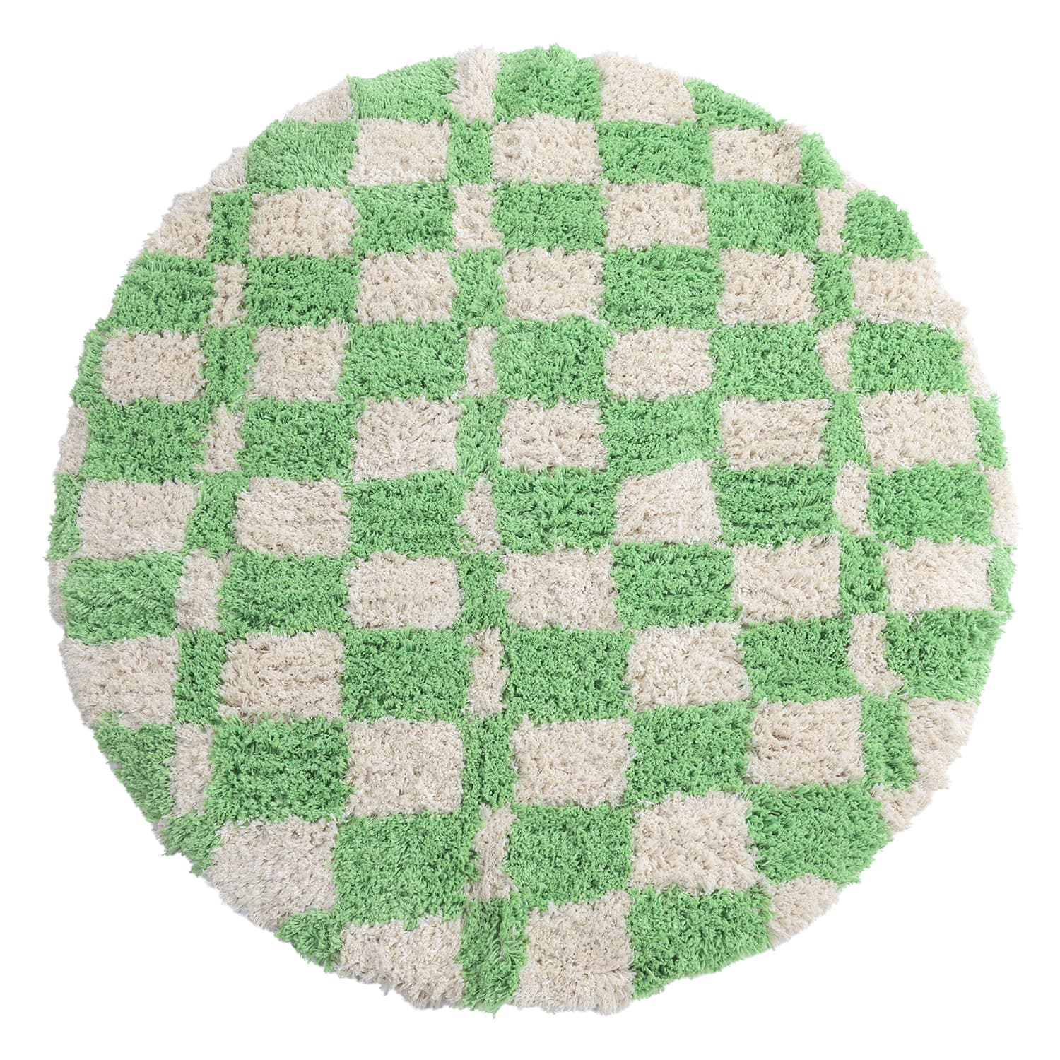 Rundt teppe - Atrani Natural Cotton Shaggy (grønn) (Størrelse: Ø 160 cm)