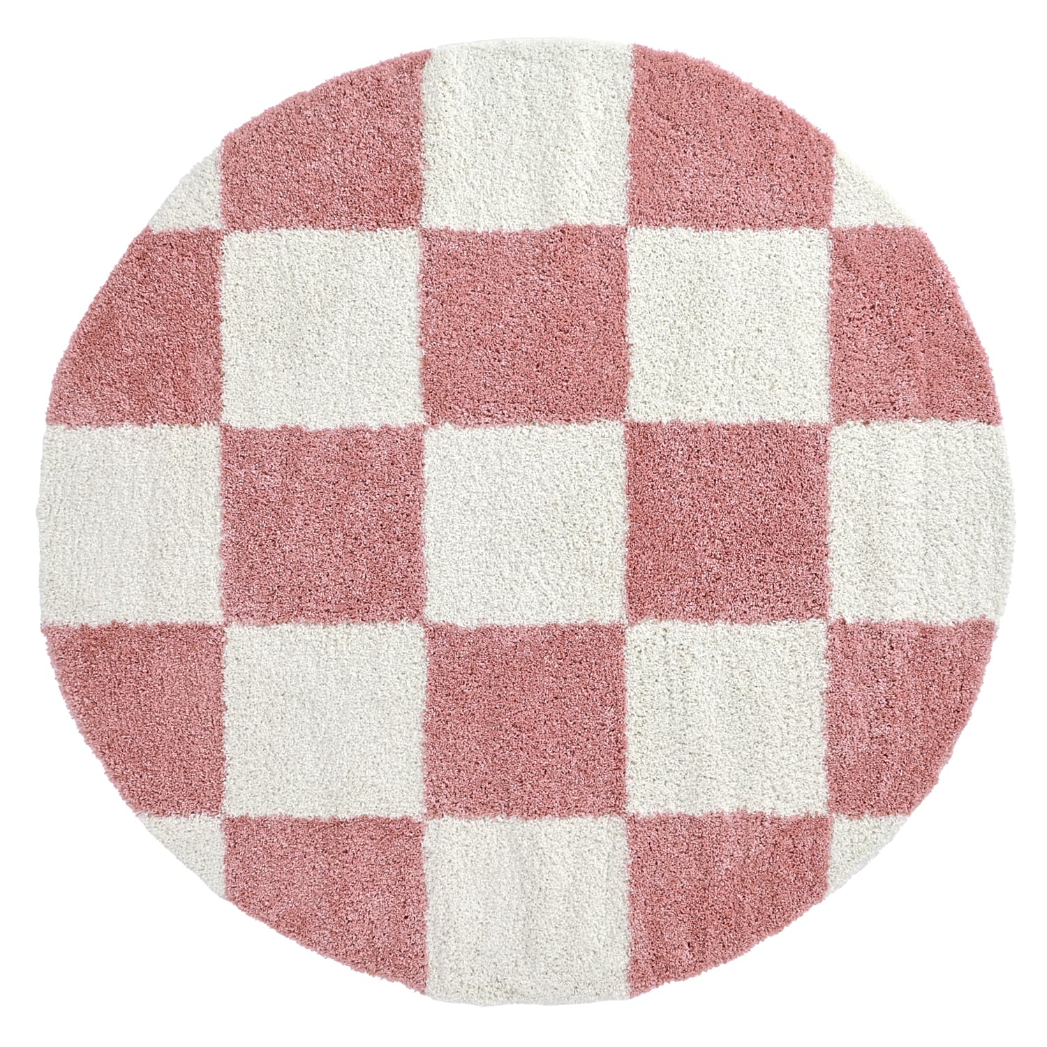 Runde tepper - Gordes (rosa/hvit) (Størrelse: Ø 200 cm)