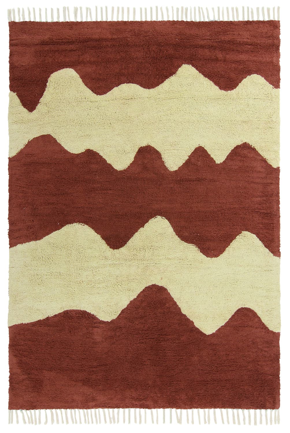 Ryetepper - Amira Natural Cotton Shaggy (rød/beige) (Størrelse: 200 x 290 cm)