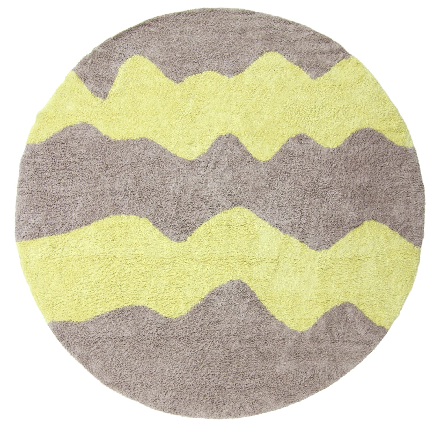 Rundt teppe - Amira Natural Cotton Shaggy (taupe/gul) (Størrelse: Ø 240 cm)