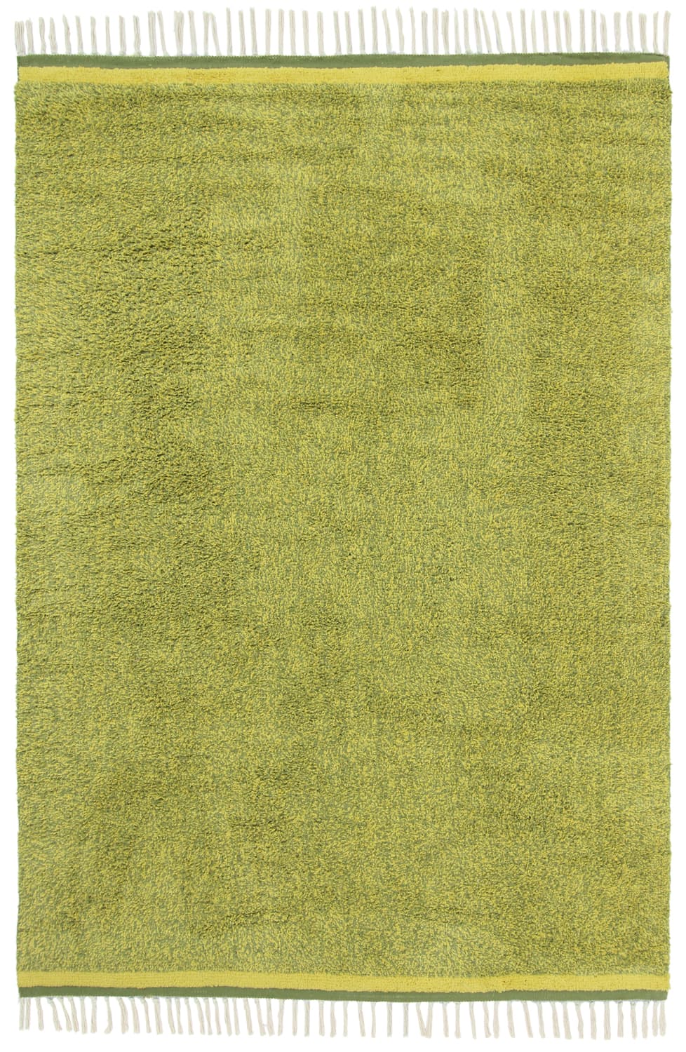 Ryetepper - Celina Natural Cotton Shaggy (grønn/gul) (Størrelse: 240 x 340 cm)
