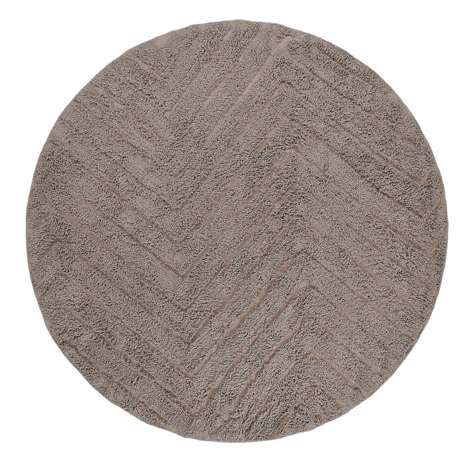 Runde tepper - Conara Natural Cotton Shaggy (taupe) (Størrelse: Ø 200 cm)