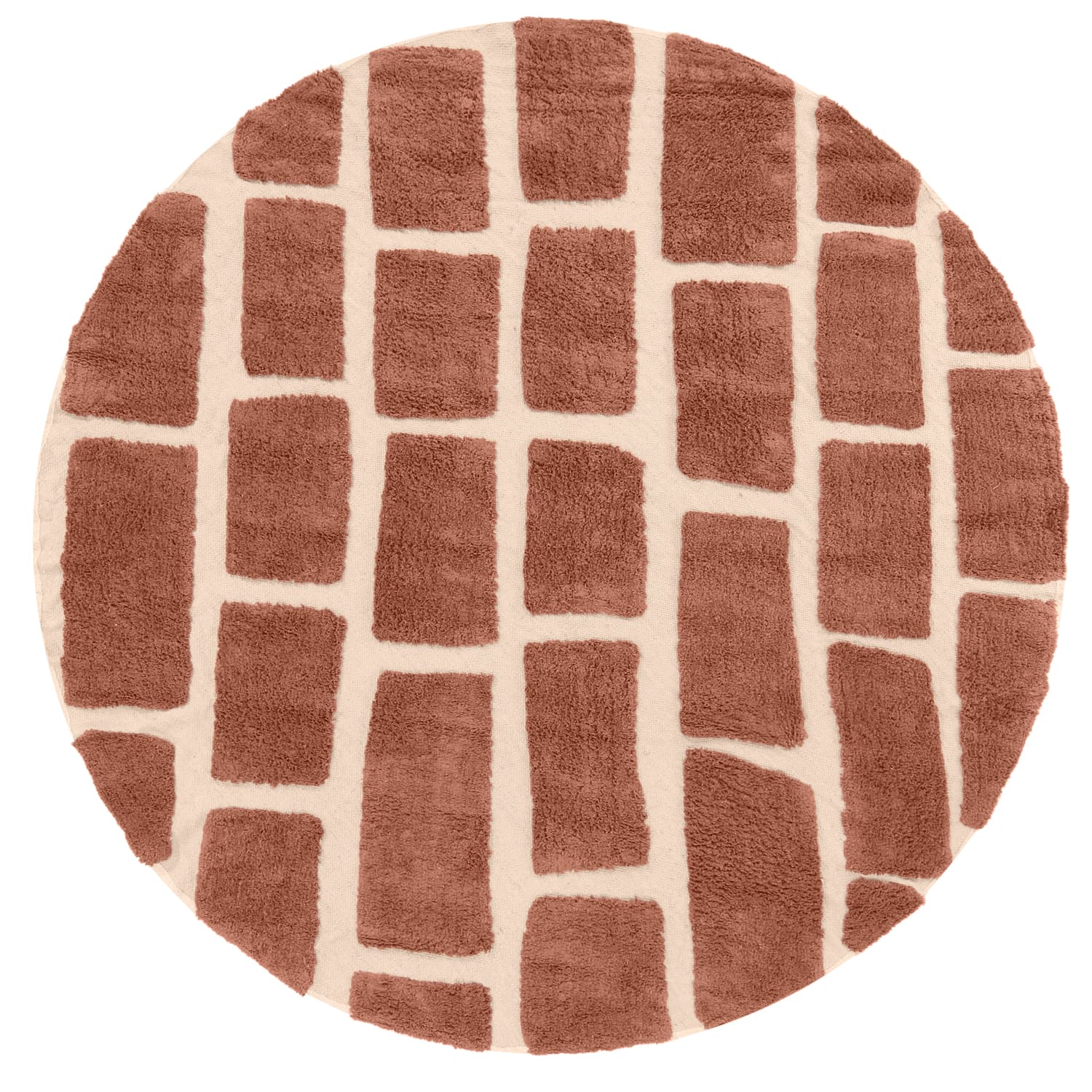 Rundt teppe - Cyrus Natural Cotton Shaggy (brun) (Størrelse: Ø 240 cm)