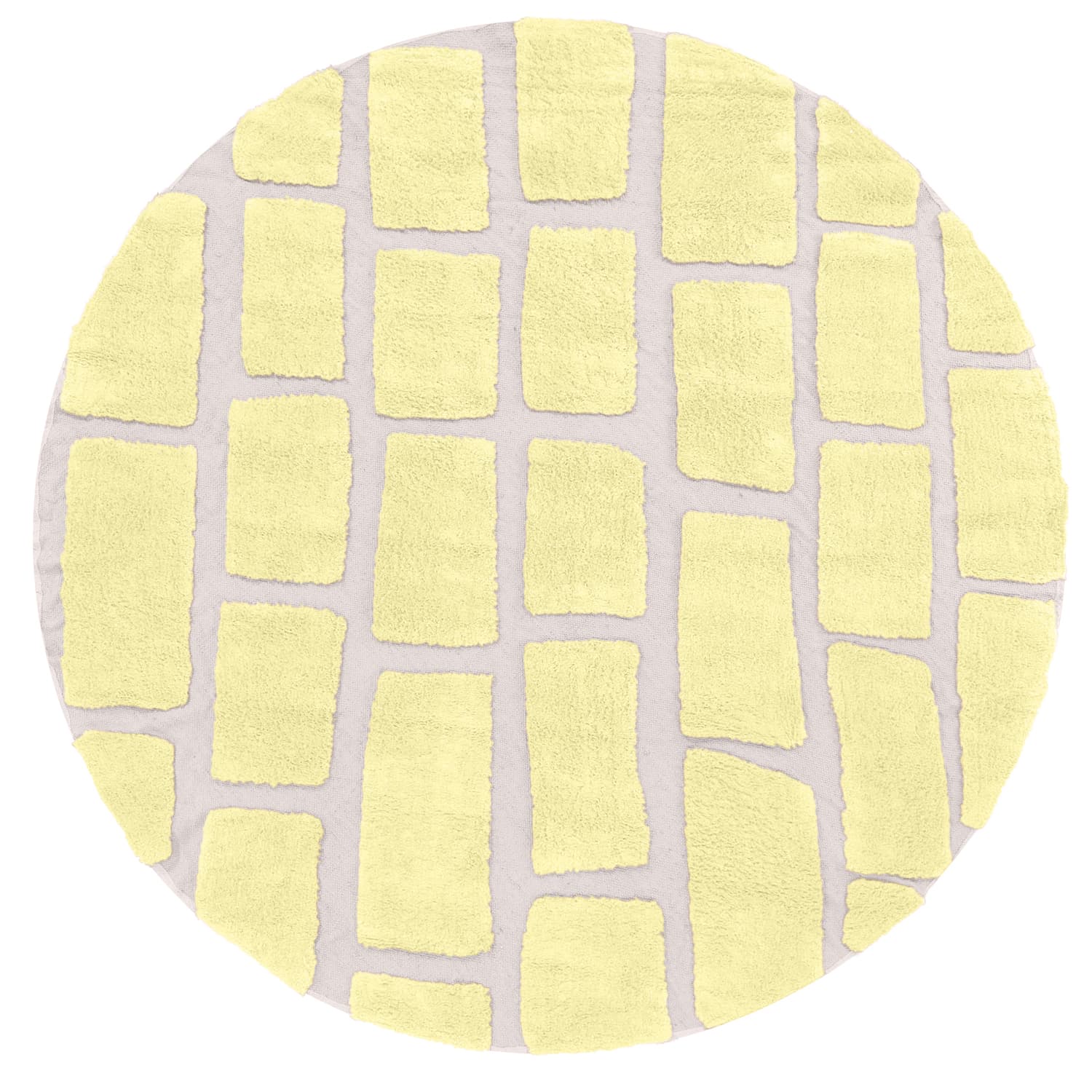 Rundt teppe - Cyrus Natural Cotton Shaggy (gul) (Størrelse: Ø 240 cm)