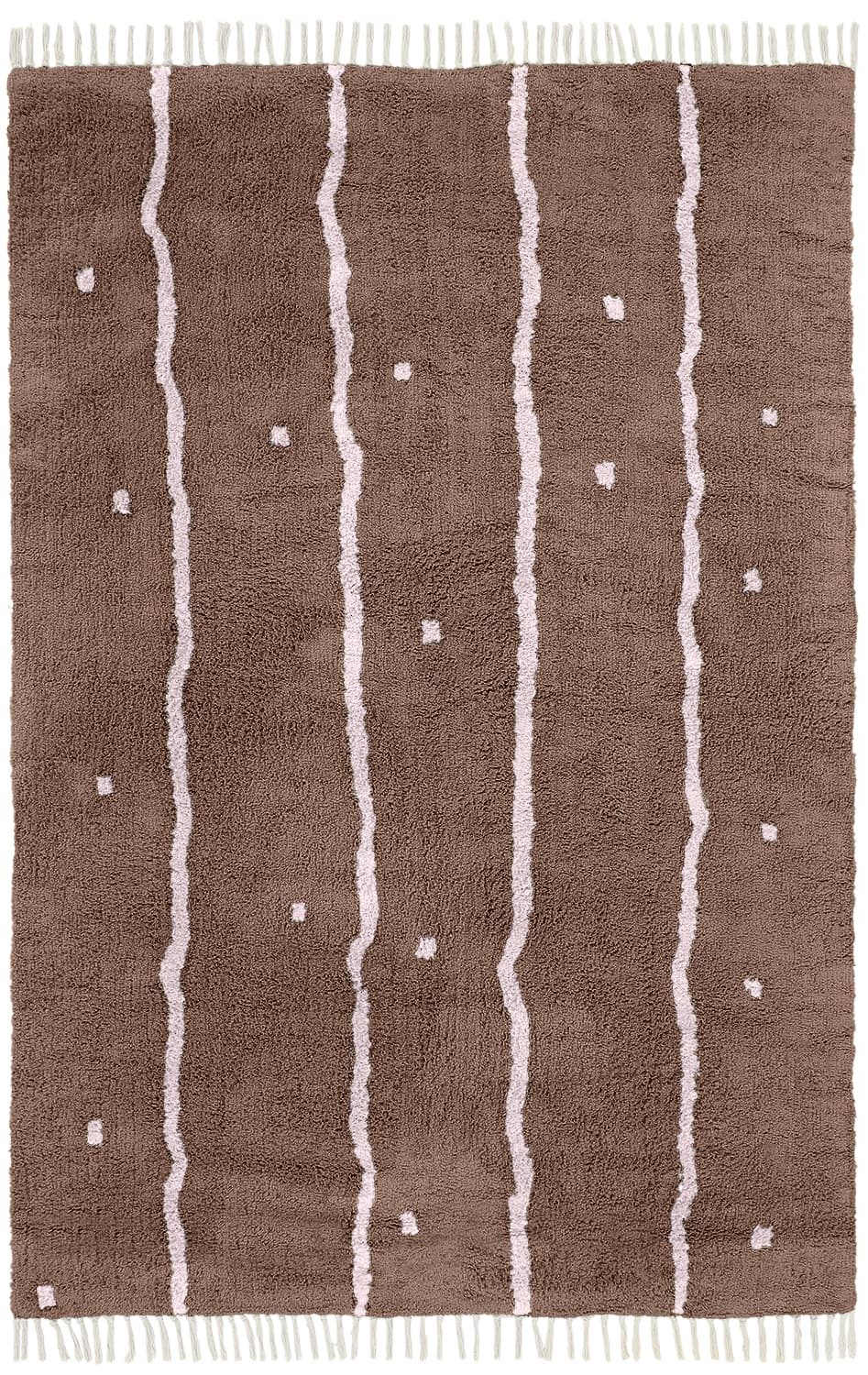 Ryetepper - Leora Natural Cotton Shaggy (brun/lilla) (Størrelse: 240 x 340 cm)