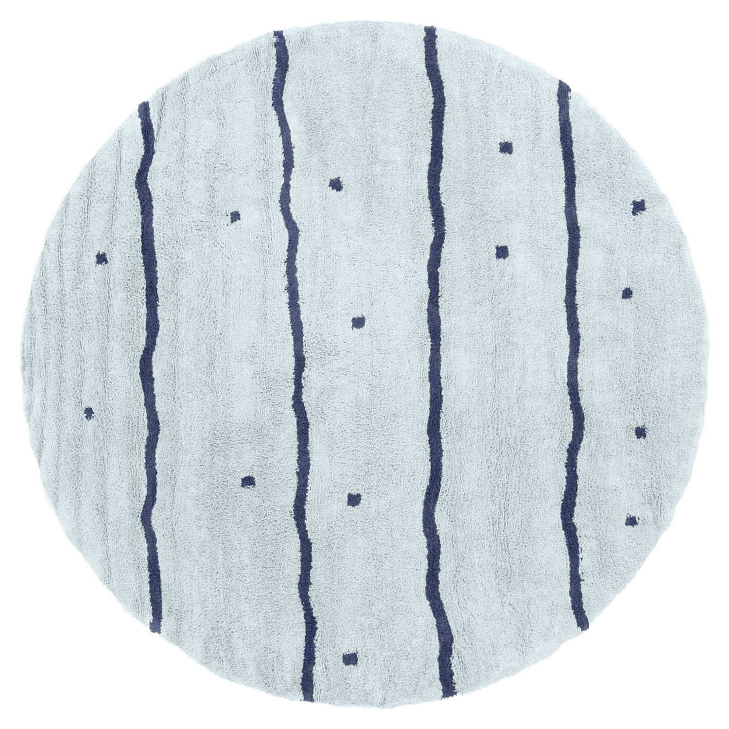 Rundt teppe - Leora Natural Cotton Shaggy (grå/blå) (Størrelse: Ø 240 cm)