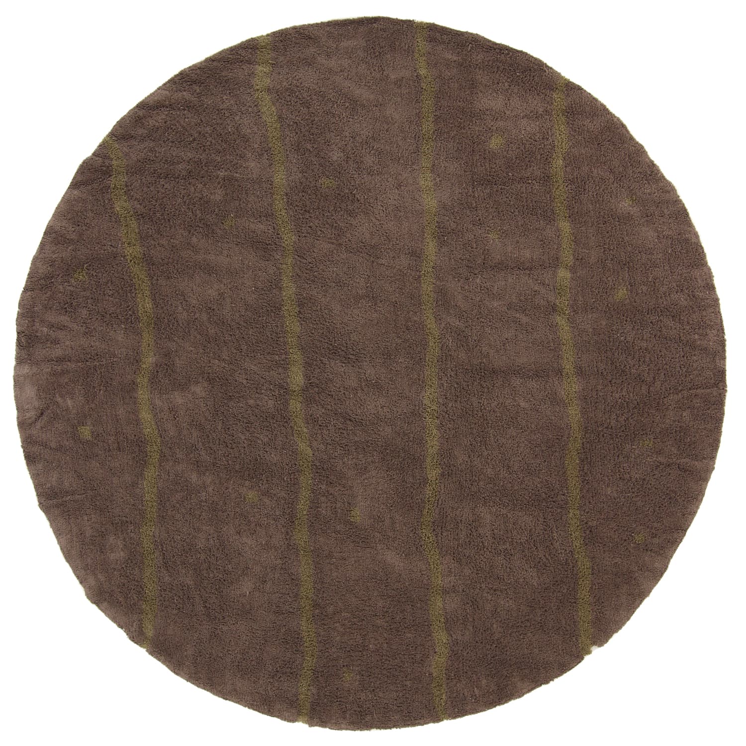 Rundt teppe - Leora Natural Cotton Shaggy (brun/oliven) (Størrelse: Ø 240 cm)