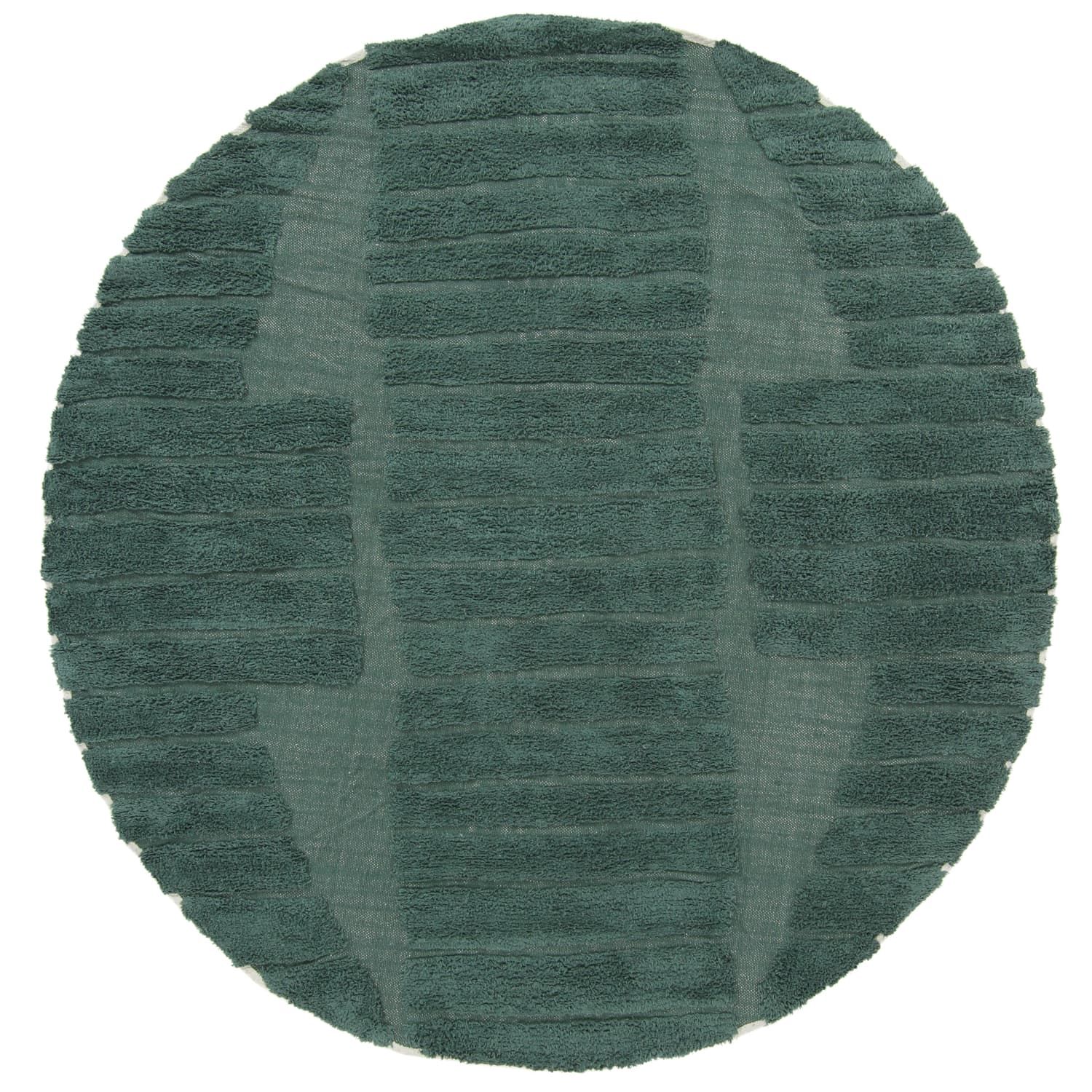 Rundt teppe - Rani Natural Cotton Shaggy (grønn) (Størrelse: Ø 240 cm)